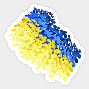 Floral flag of Ukraine Sticker